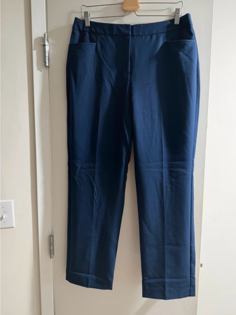Women Navy Dress Pants - Classic Stretch Trousers